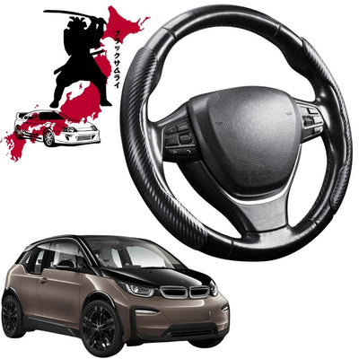 Black Samurai Segmented Steering Wheel Cover for BMW i3 2014 - 2021 (I01)