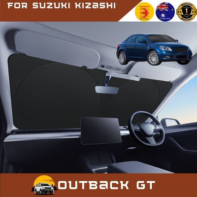 Front Windscreen Sun Shade for Suzuki Kizashi 2010 - 2016 FR - Standard 150 x 85 cm - Black