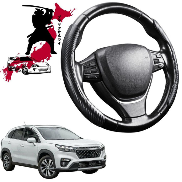Black Samurai Segmented Steering Wheel Cover for Suzuki S-Cross 2014 - 2021 JY