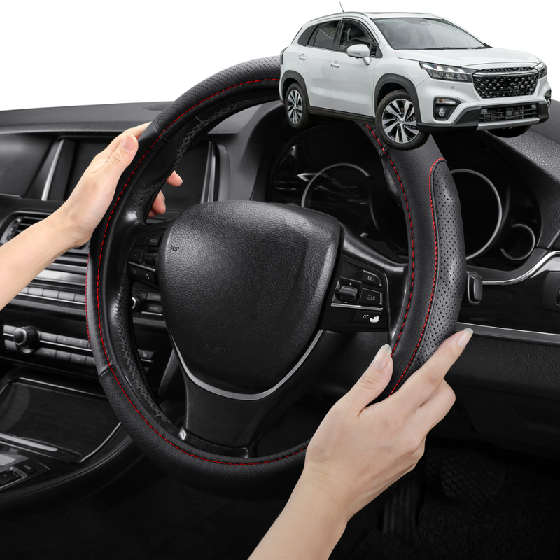 Steering Wheel Cover Pro Extra Layer for Suzuki S-Cross 2014-2021 JY - Breathable & Anti-Slip - Circle 38 cm