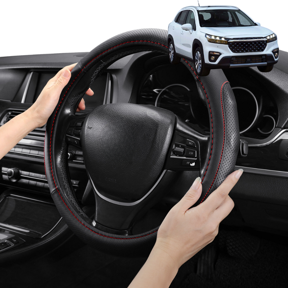 Steering Wheel Cover Pro Extra Layer for Suzuki S-Cross 2022 - Current - Breathable & Anti-Slip - Circle 38 cm