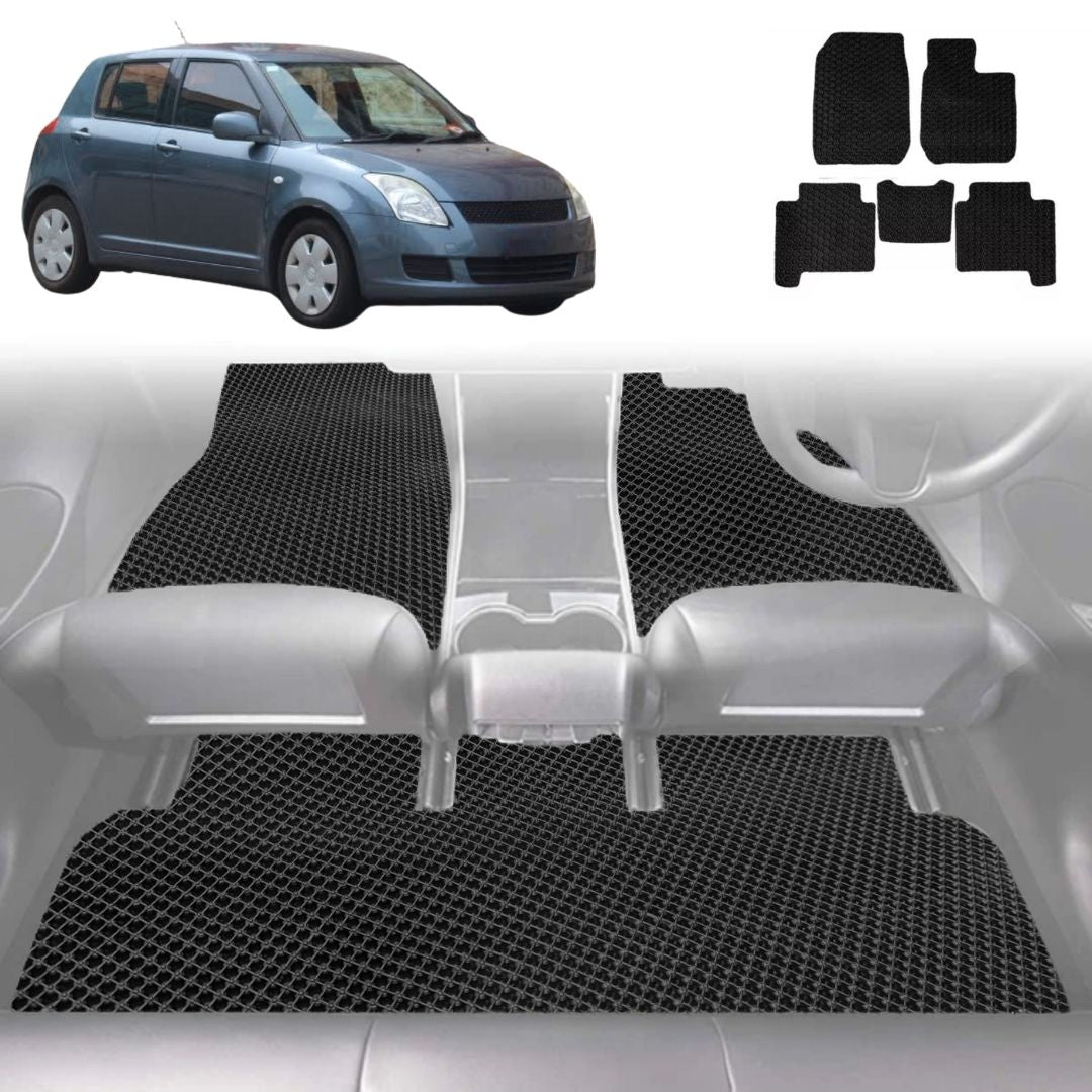 6D Diamond Car Floor Mats for Suzuki Swift 2004 - 2010 (Auto) - Custom-Fit Carpet Liner