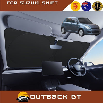 Front Windscreen Sun Shade for Suzuki Swift 2004 - 2010 (Auto) - Standard 150 x 85 cm - Black
