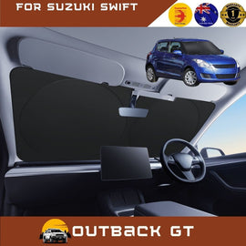 Front Windscreen Sun Shade for Suzuki Swift 2011 - 2017 (FZ) - Standard 150 x 85 cm - Black