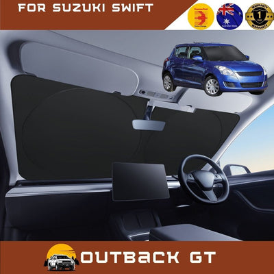 Front Windscreen Sun Shade for Suzuki Swift 2011 - 2017 (FZ) - Standard 150 x 85 cm - Black