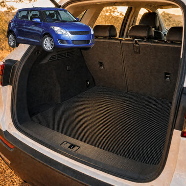 6D Diamond Car Boot Cargo Mat for Suzuki Swift 2011 - 2017 (FZ) - Heavy Duty Carpet Liner - All-Weather Resistance - Easy to use - Odorless Material - Black & Grey