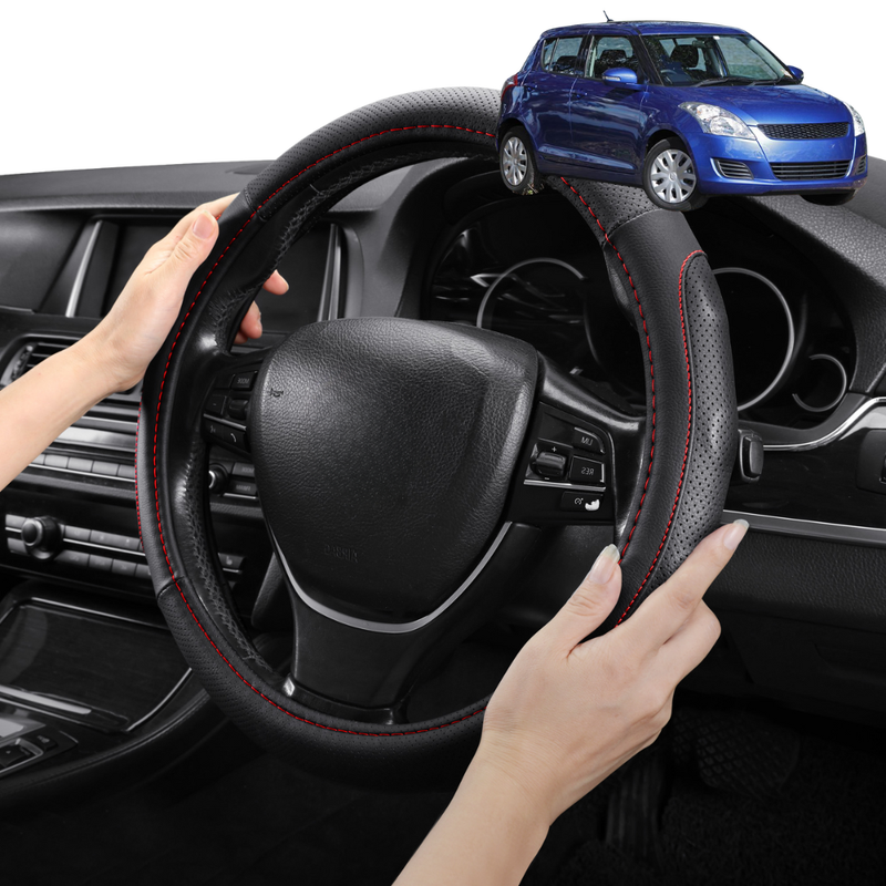 Steering Wheel Cover Pro Extra Layer for Suzuki Swift 2011-2017 (FZ) - Breathable & Anti-Slip - Circle 38 cm