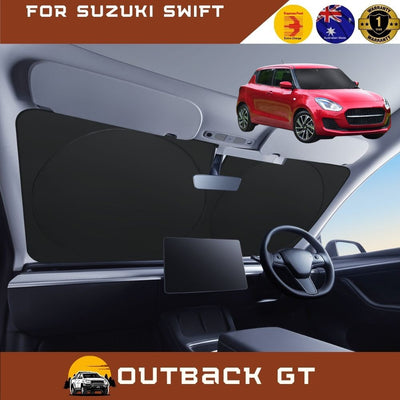 Front Windscreen Sun Shade for Suzuki Swift 2017 - 2024 (FZ, AZ) - Standard 150 x 85 cm - Black
