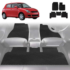 6D Diamond Car Floor Mats for Suzuki Swift Sport 2005 - 2012 (RS, FZ) - Custom-Fit Carpet Liner