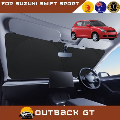 Front Windscreen Sun Shade for Suzuki Swift Sport 2005 - 2012 (RS, FZ) - Standard 150 x 85 cm - Black