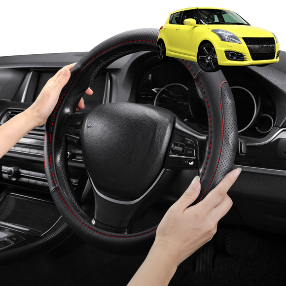 Steering Wheel Cover Pro Extra Layer for Suzuki Swift Sport 2012-2017 (FZ) - Breathable & Anti-Slip - Circle 38 cm