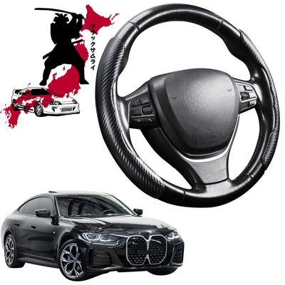 Black Samurai Segmented Steering Wheel Cover for BMW i4 Gran coupe 2022 - Current (G26)