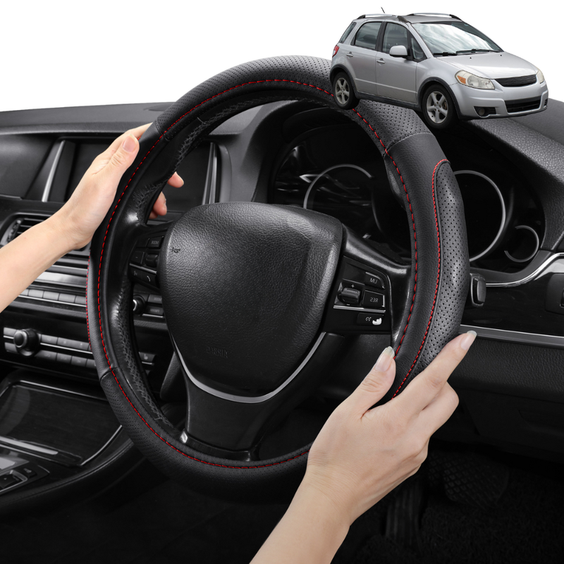 Steering Wheel Cover Pro Extra Layer for Suzuki SX4 2006-2013 Auto (GY/EY/RW) - Breathable & Anti-Slip - Circle 38 cm
