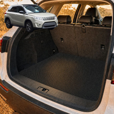 6D Diamond Car Boot Cargo Mat for Suzuki Vitara 2015 - Current (LY) - Heavy Duty Carpet Liner - All-Weather Resistance - Easy to use - Odorless Material - Black & Grey