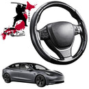 Black Samurai Segmented Steering Wheel Cover for Tesla Model 3 2017 - 2023-1