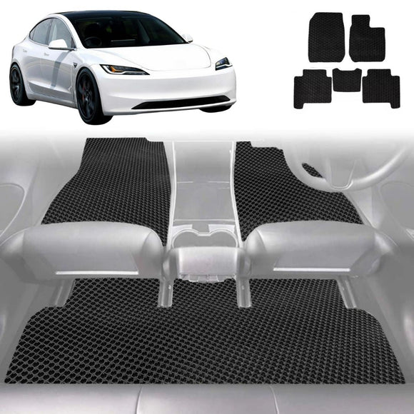 6D Diamond Car Floor Mats for Tesla Model 3 2024 - Current (Highlander) - Custom-Fit Carpet Liner