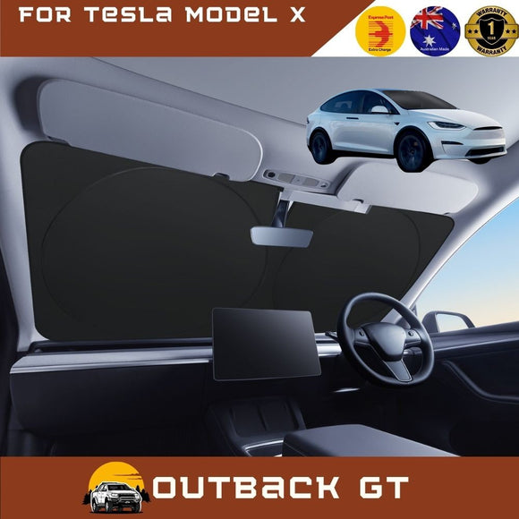 Front Windscreen Sun Shade for Tesla Model X 2015 - Current - Standard 150 x 85 cm - Black