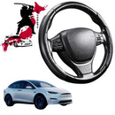 Black Samurai Segmented Steering Wheel Cover for Tesla Model X 2015 - Current-1