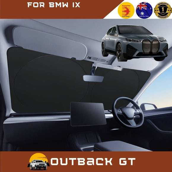 Front Windscreen Sun Shade for BMW iX 2022 - Current (I20) - Standard 150 x 85 cm - Black