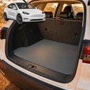 6D Diamond Car Boot Cargo Mat for Tesla Model Y 2022 - Current - Heavy Duty Carpet Liner - All-Weather Resistance - Easy to use - Odorless Material - Black & Grey-16