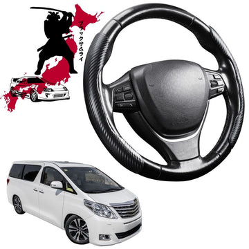 Black Samurai Segmented Steering Wheel Cover for Toyota Alphard 2008 - 2015 Vellfire (AH20)