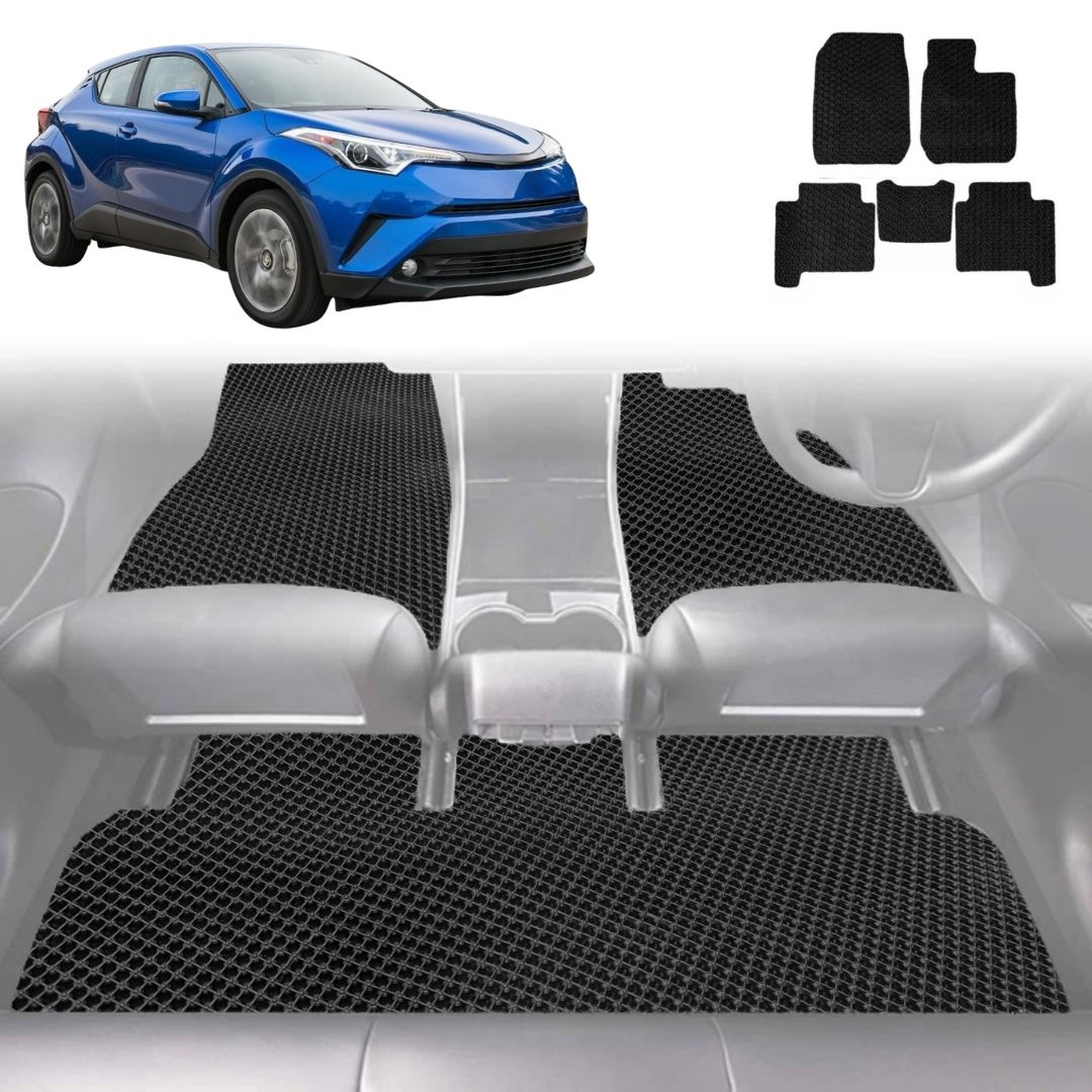 6D Diamond Car Floor Mats for Toyota C-HR 2017 - 2023 AX10, AX50, Facelift - Custom-Fit Carpet Liner