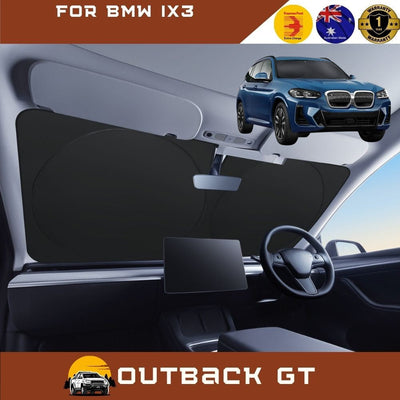 Front Windscreen Sun Shade for BMW iX3 2022 - Current (G08) - Standard 150 x 85 cm - Black
