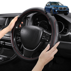 Steering Wheel Cover Pro Extra Layer for BMW iX3 2022 - Current (G08) - Breathable & Anti-Slip - D-Shape 38 cm
