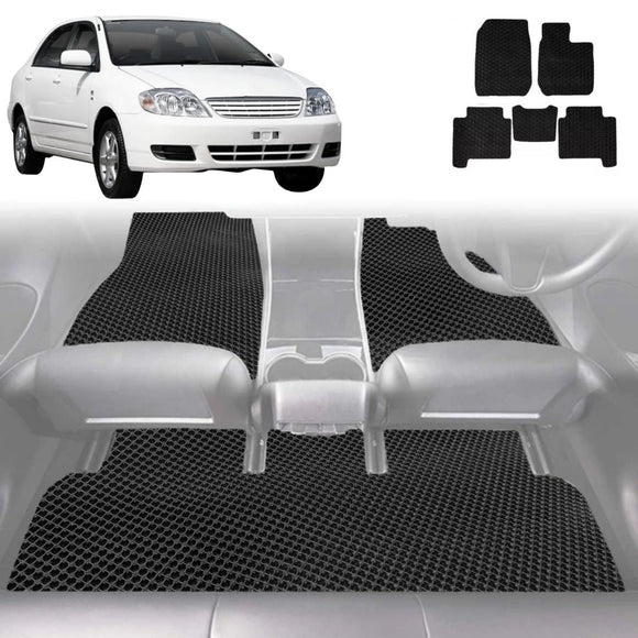 6D Diamond Car Floor Mats for Toyota Corolla 2002 - 2007 Hatch/Sedan (E120/130) - Custom-Fit Carpet Liner