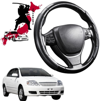 Black Samurai Segmented Steering Wheel Cover for Toyota Corolla 2002 - 2007 Hatch/Sedan (E120/130)