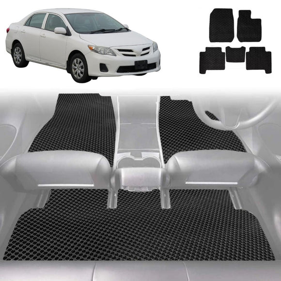6D Diamond Car Floor Mats for Toyota Corolla 2007 - 2012 Hatch/Sedan (E140/150) - Custom-Fit Carpet Liner
