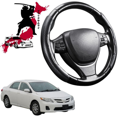 Black Samurai Segmented Steering Wheel Cover for Toyota Corolla 2007 - 2012 Hatch/Sedan (E140/150)