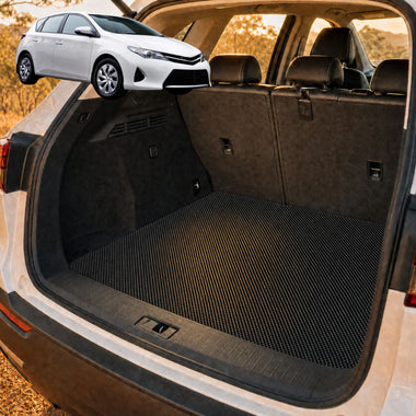 6D Diamond Car Boot Cargo Mat for Toyota Corolla 2013 - 2018 Hatch (E160/170/180) - Heavy Duty Carpet Liner - All-Weather Resistance - Easy to use - Odorless Material - Black & Grey