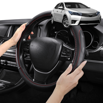 Steering Wheel Cover Pro Extra Layer for Toyota Corolla 2013-2019 Sedan - Breathable & Anti-Slip - Circle 38 cm