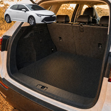 6D Diamond Car Boot Cargo Mat for Toyota Corolla 2018 - Current Hatch - Heavy Duty Carpet Liner - All-Weather Resistance - Easy to use - Odorless Material - Black & Grey