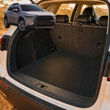 6D Diamond Car Boot Cargo Mat for Toyota Corolla Cross 2020 - Current (XG10) - Heavy Duty Carpet Liner - All-Weather Resistance - Easy to use - Odorless Material - Black & Grey