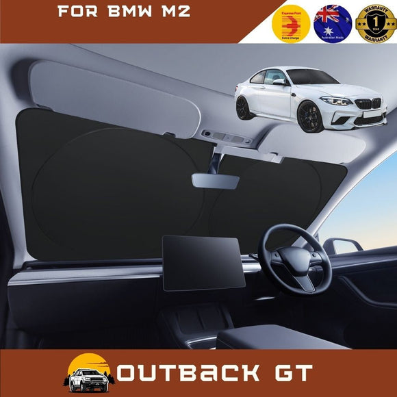 Front Windscreen Sun Shade for BMW M2 2015 - 2021 (F87) - Standard 150 x 85 cm - Black