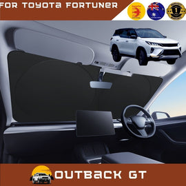 Front Windscreen Sun Shade for Toyota Fortuner 2015 - Current (AN150/AN160) - Standard 150 x 85 cm - Black