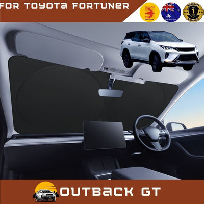 Front Windscreen Sun Shade for Toyota Fortuner 2015 - Current (AN150/AN160) - Standard 150 x 85 cm - Black