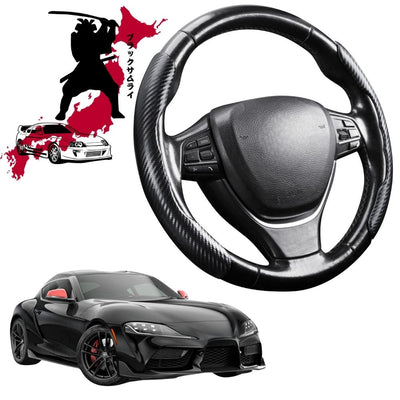 Black Samurai Segmented Steering Wheel Cover for Toyota GR Supra 2020 - Current (J29, DB, A90/A91)