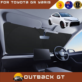 Front Windscreen Sun Shade for Toyota GR Yaris 2021 - Current - Standard 150 x 85 cm - Black