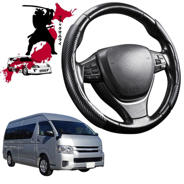 Black Samurai Segmented Steering Wheel Cover for Toyota HiAce Commuter 2005 - 2018