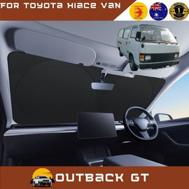 Front Windscreen Sun Shade for Toyota Hiace Van 1989 - 2005 (Crew) - XL 160 x 100 cm - Black
