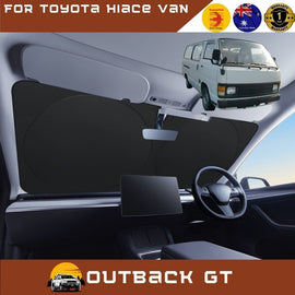 Front Windscreen Sun Shade for Toyota Hiace Van 1989 - 2005 (LWB) - XL 160 x 100 cm - Black