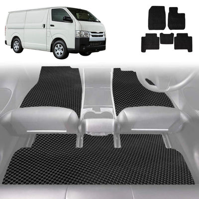 6D Diamond Car Floor Mats for Toyota Hiace Van 2005 - 2019 (LWB) - Custom-Fit Carpet Liner