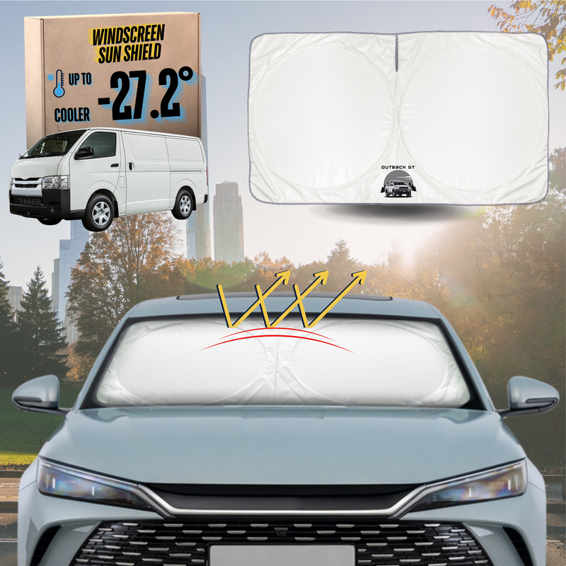 Front Windscreen Sun Shade for Toyota Hiace Van 2005 - 2019 (LWB) - XL 160 x 100 cm