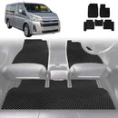 6D Diamond Car Floor Mats for Toyota Hiace Van 2019 - Current (Crew) - Custom-Fit Carpet Liner-1