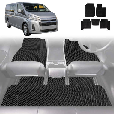 6D Diamond Car Floor Mats for Toyota Hiace Van 2019 - Current (Crew) - Custom-Fit Carpet Liner