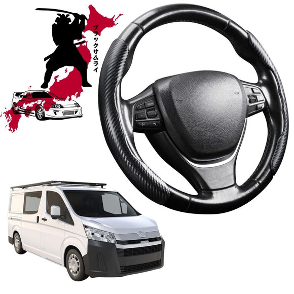 Black Samurai Segmented Steering Wheel Cover for Toyota Hiace Van 2019 - Current (LWB)