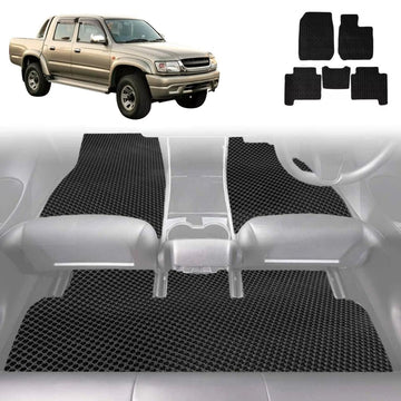 6D Diamond Car Floor Mats for Toyota Hilux Double Cab 1997 - 2005 - Custom-Fit Carpet Liner